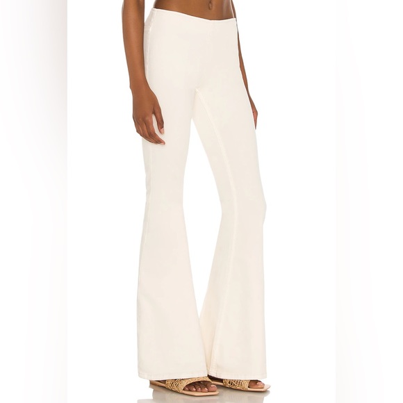 Free People Penny Pull on Flare Jean Pants Ivory - Picture 4 of 10